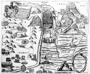 以色列的地图，来自托马斯富勒的“A Pisgah-Palest of Palestine”，1650年